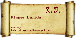 Kluger Dalida névjegykártya
